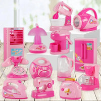 HKM-515859 Mini Kitchen Set with Electric Washing Machine and Sweeper for Children