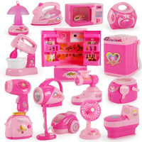 HKM-515859 Mini Kitchen Set with Electric Washing Machine and Sweeper for Children
