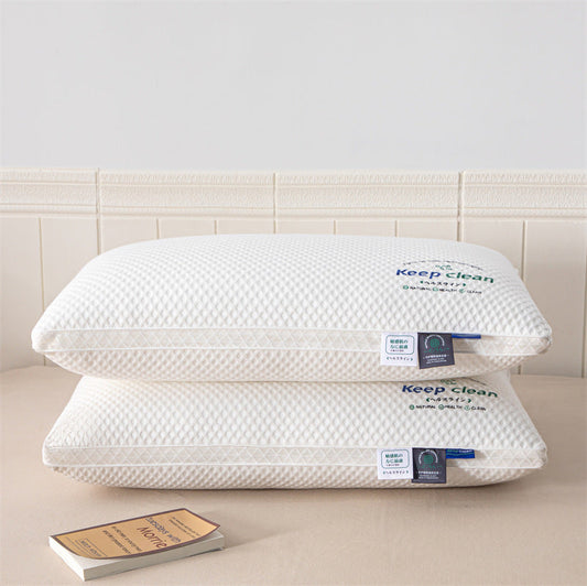 HKM-515987 Plaid Cervical Support Pillow for Comfortable Sleep, Durable Fiber Filling, Single Pack
