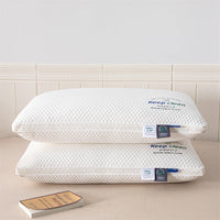 HKM-515987 Plaid Cervical Support Pillow for Comfortable Sleep, Durable Fiber Filling, Single Pack