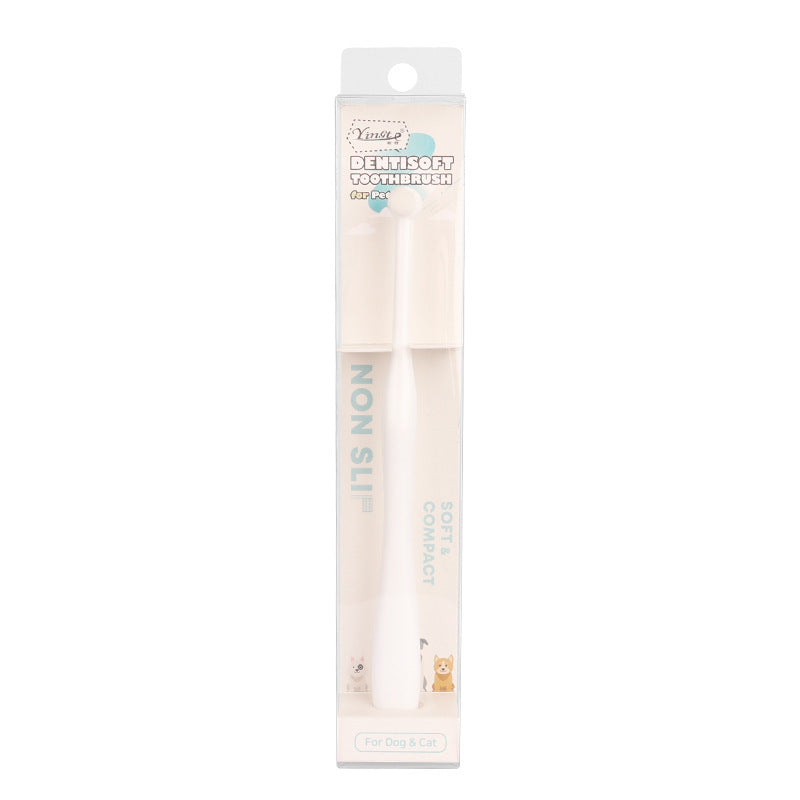 HKM-516115 Pet Toothbrush Care Set with Finger Brush and Toothpaste - Vanilla, Beef, Cyan, White
