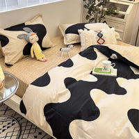 HKM-516179 Whimsical Cartoon Anime Washed Cotton Bed Sheet Quilt Cover Set - Four-Piece with Pillowcases