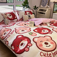 HKM-516179 Whimsical Cartoon Anime Washed Cotton Bed Sheet Quilt Cover Set - Four-Piece with Pillowcases