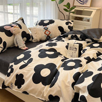 HKM-516179 Whimsical Cartoon Anime Washed Cotton Bed Sheet Quilt Cover Set - Four-Piece with Pillowcases