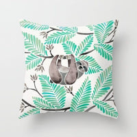 HKM-516307 Mint Green Geometric Abstraction Peach Skin Pillowcase 45x45cm