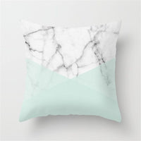 HKM-516307 Mint Green Geometric Abstraction Peach Skin Pillowcase 45x45cm