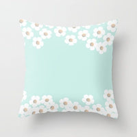 HKM-516307 Mint Green Geometric Abstraction Peach Skin Pillowcase 45x45cm