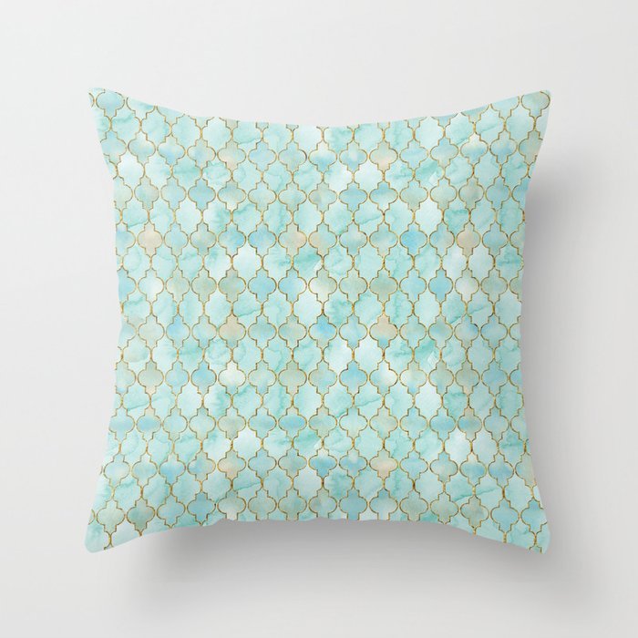 HKM-516307 Mint Green Geometric Abstraction Peach Skin Pillowcase 45x45cm