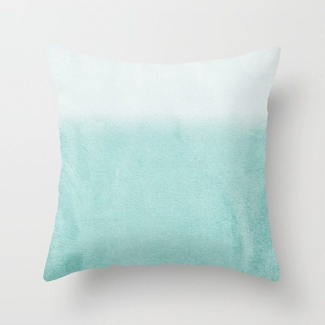 HKM-516307 Mint Green Geometric Abstraction Peach Skin Pillowcase 45x45cm