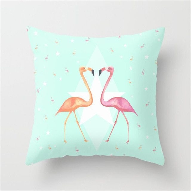 HKM-516307 Mint Green Geometric Abstraction Peach Skin Pillowcase 45x45cm