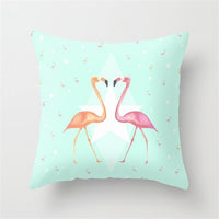 HKM-516307 Mint Green Geometric Abstraction Peach Skin Pillowcase 45x45cm