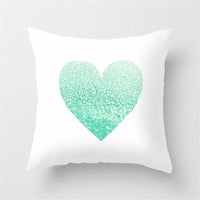 HKM-516307 Mint Green Geometric Abstraction Peach Skin Pillowcase 45x45cm