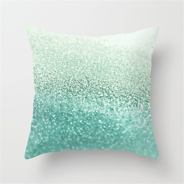 HKM-516307 Mint Green Geometric Abstraction Peach Skin Pillowcase 45x45cm
