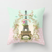 HKM-516307 Mint Green Geometric Abstraction Peach Skin Pillowcase 45x45cm