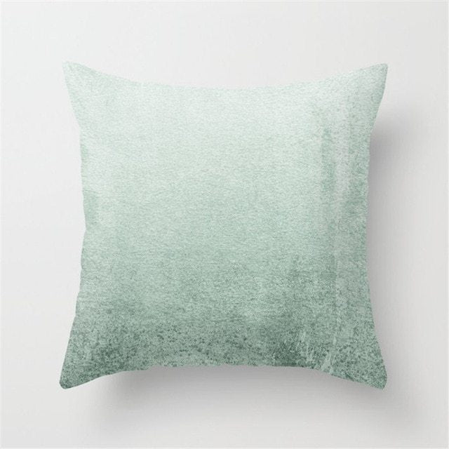 HKM-516307 Mint Green Geometric Abstraction Peach Skin Pillowcase 45x45cm