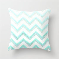 HKM-516307 Mint Green Geometric Abstraction Peach Skin Pillowcase 45x45cm