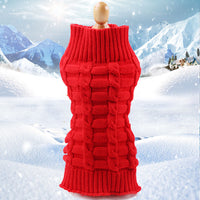HKM-516435 Cashmere Twisted Rope Dog Sweater - Cozy Wool Pet Apparel in Multiple Sizes