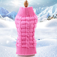 HKM-516435 Cashmere Twisted Rope Dog Sweater - Cozy Wool Pet Apparel in Multiple Sizes