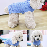 HKM-516435 Cashmere Twisted Rope Dog Sweater - Cozy Wool Pet Apparel in Multiple Sizes