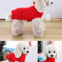 HKM-516435 Cashmere Twisted Rope Dog Sweater - Cozy Wool Pet Apparel in Multiple Sizes