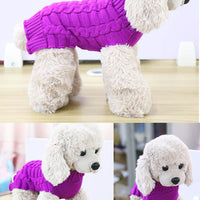 HKM-516435 Cashmere Twisted Rope Dog Sweater - Cozy Wool Pet Apparel in Multiple Sizes