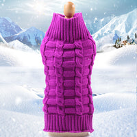 HKM-516435 Cashmere Twisted Rope Dog Sweater - Cozy Wool Pet Apparel in Multiple Sizes