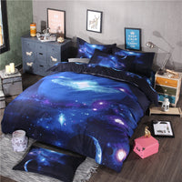 HKM-516499 Starry Sky Print Four-Piece Bedding Set in Cotton-Polyester Blend