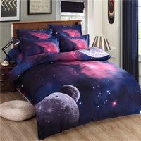HKM-516499 Starry Sky Print Four-Piece Bedding Set in Cotton-Polyester Blend