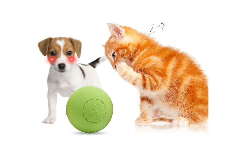 HKM-516627 Durable Rubber Elastic Ball for Dogs - Bite-Resistant Molar Training Toy, 6.3cm, Red/Yellow/Green