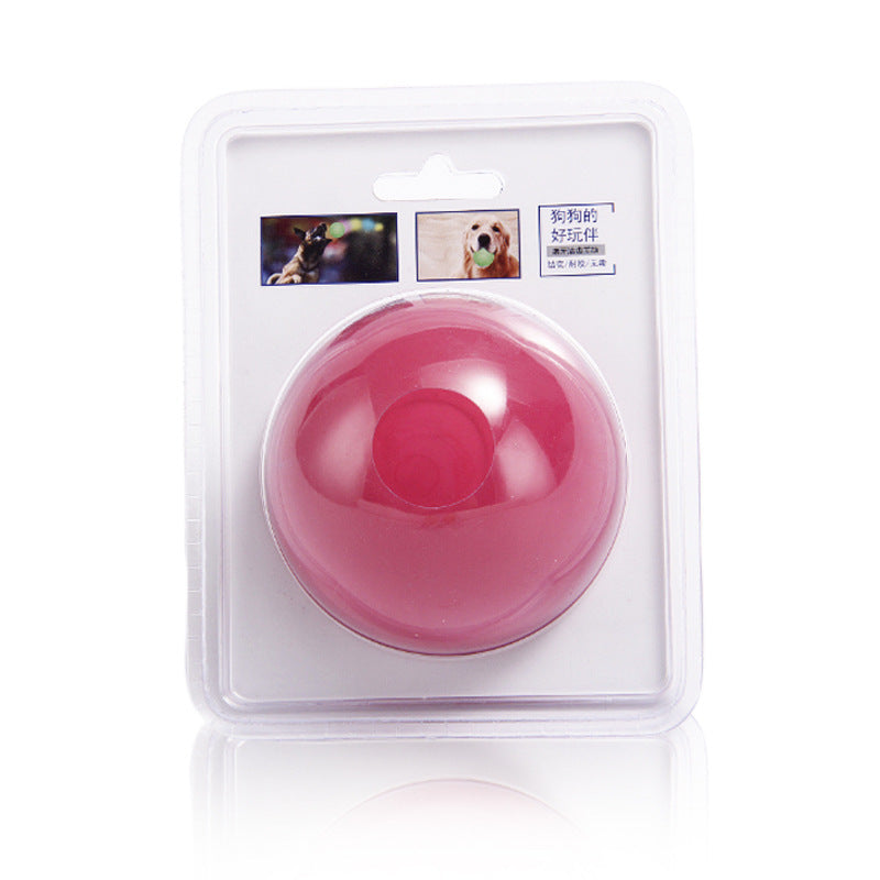 HKM-516627 Durable Rubber Elastic Ball for Dogs - Bite-Resistant Molar Training Toy, 6.3cm, Red/Yellow/Green