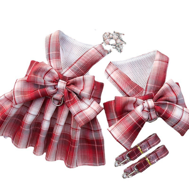 HKM-516691 Lattice Pattern Dog Leash with Adjustable Skirt Strap in Multiple Sizes