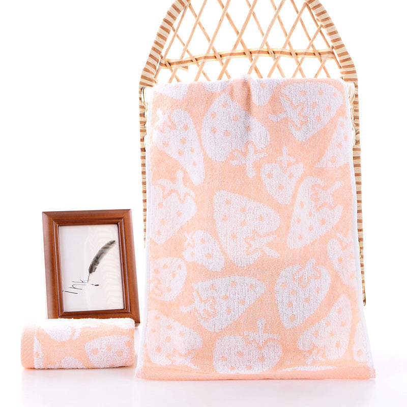 HKM-516755 Bamboo Fiber Strawberry Towel - Lightweight, Absorbent & Soft with Various Color Options