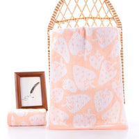 HKM-516755 Bamboo Fiber Strawberry Towel - Lightweight, Absorbent & Soft with Various Color Options