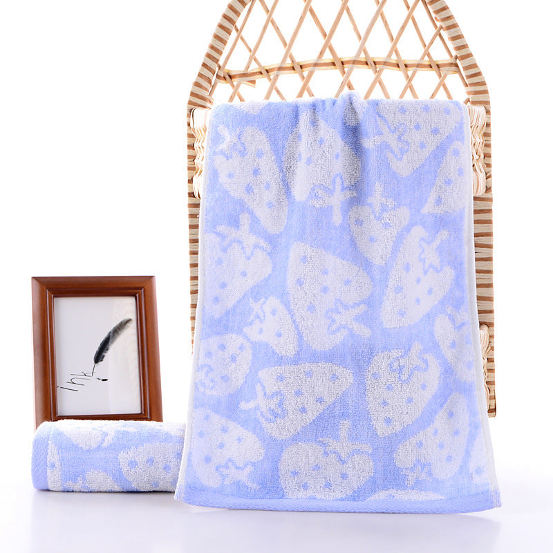 HKM-516755 Bamboo Fiber Strawberry Towel - Lightweight, Absorbent & Soft with Various Color Options