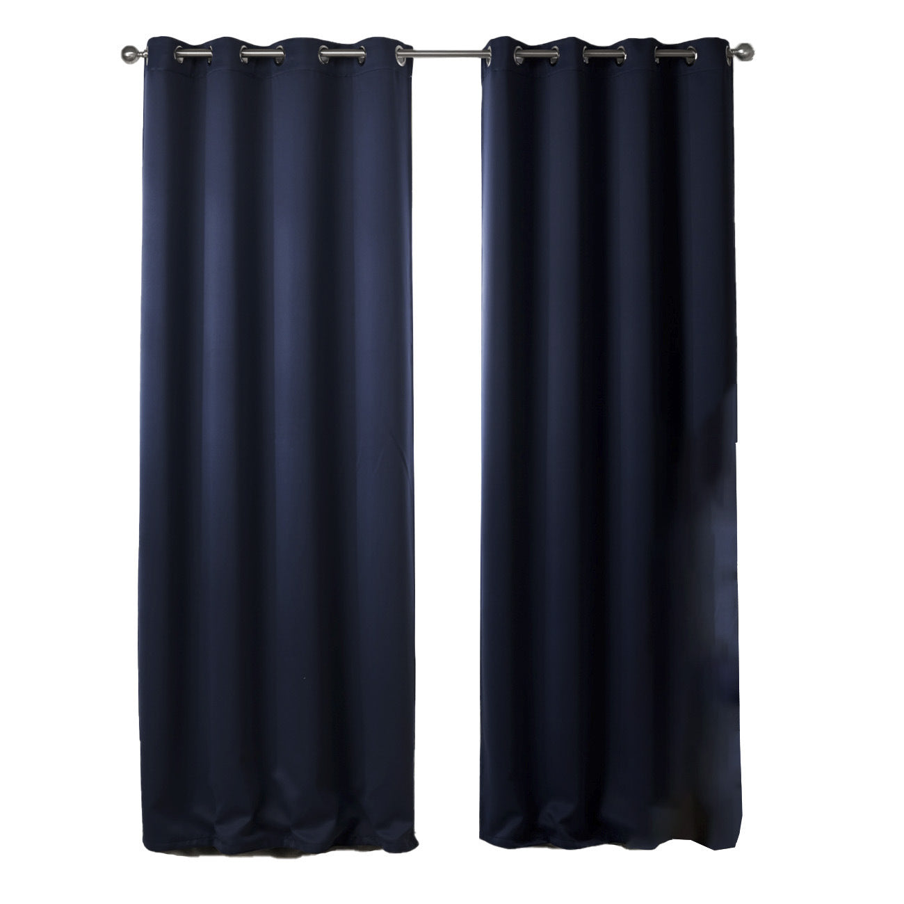 HKM-516883 Dark Blue Printed Blackout Curtains for Bedroom - Modern Vertical Shades