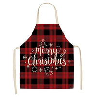 HKM-516947 Linen Christmas Apron - Creative Cotton Blend Design, 68x55 cm