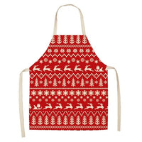 HKM-516947 Linen Christmas Apron - Creative Cotton Blend Design, 68x55 cm