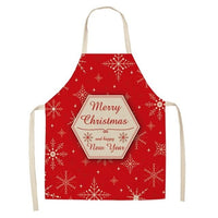 HKM-516947 Linen Christmas Apron - Creative Cotton Blend Design, 68x55 cm