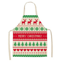 HKM-516947 Linen Christmas Apron - Creative Cotton Blend Design, 68x55 cm