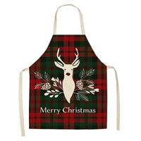 HKM-516947 Linen Christmas Apron - Creative Cotton Blend Design, 68x55 cm