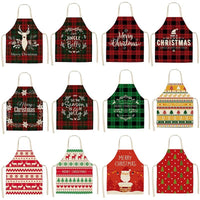 HKM-516947 Linen Christmas Apron - Creative Cotton Blend Design, 68x55 cm