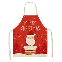 HKM-516947 Linen Christmas Apron - Creative Cotton Blend Design, 68x55 cm