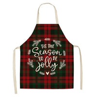HKM-516947 Linen Christmas Apron - Creative Cotton Blend Design, 68x55 cm
