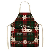 HKM-516947 Linen Christmas Apron - Creative Cotton Blend Design, 68x55 cm