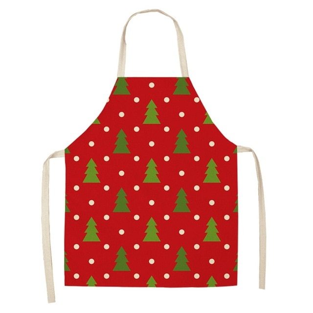 HKM-516947 Linen Christmas Apron - Creative Cotton Blend Design, 68x55 cm