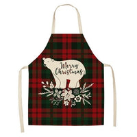 HKM-516947 Linen Christmas Apron - Creative Cotton Blend Design, 68x55 cm