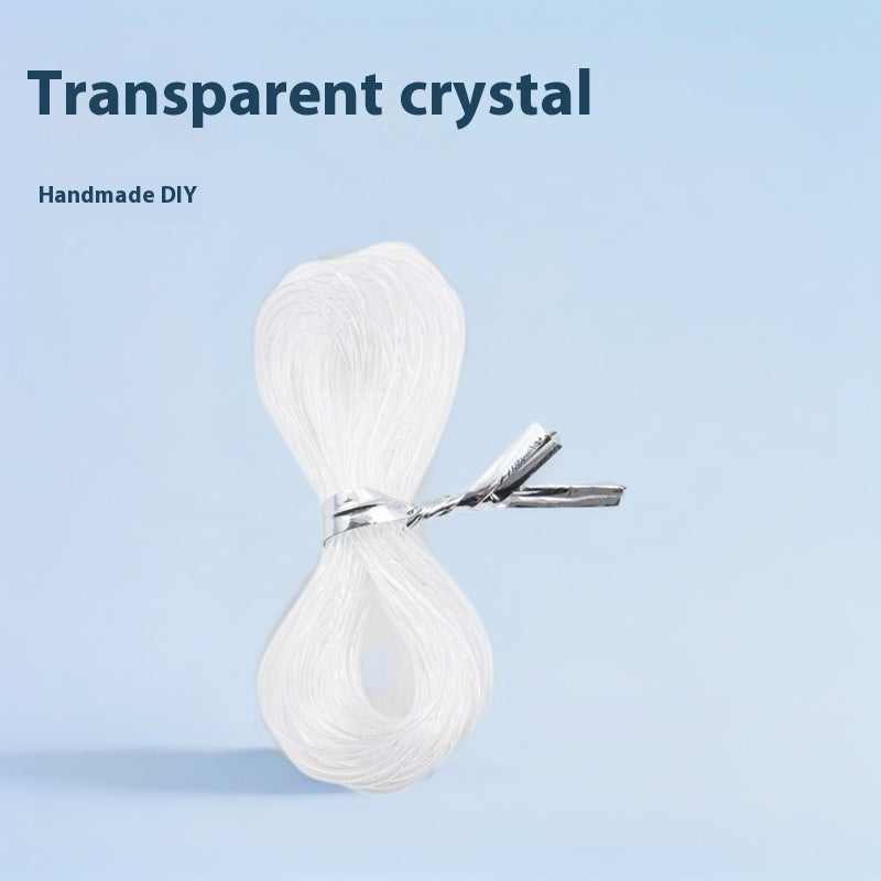 KTX-517011 Beaded Crystal Transparent Handmade Pendant Rope Necklace and Bracelet - Versatile 0.8mm Sizes Available