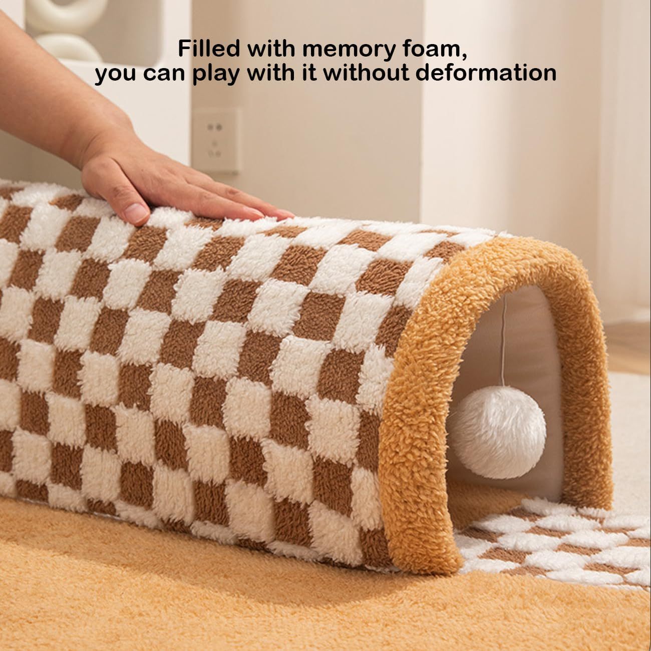 HKM-517011 Plush Fan-Shaped Pet Bed Tunnel for Dogs and Cats - Cozy Play and Sleep Space