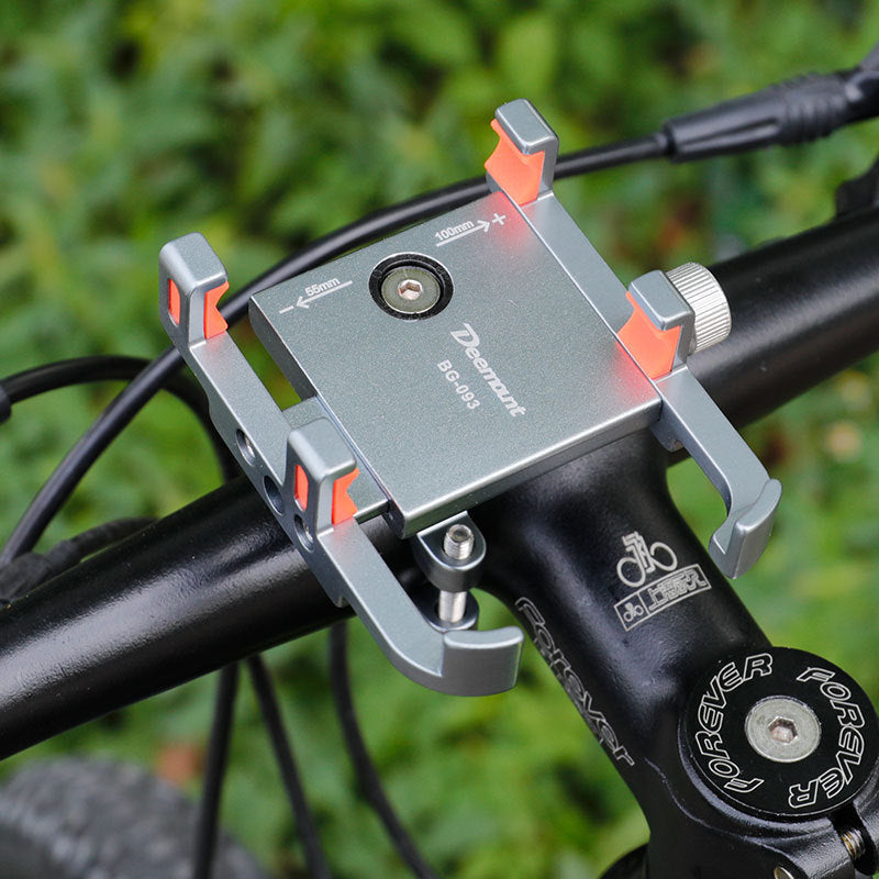 HKM-517395 Aluminum Alloy Bicycle Mounting Bracket for 20mm-34mm Pipes, Compatible with Phones 60mm-100mm Wide