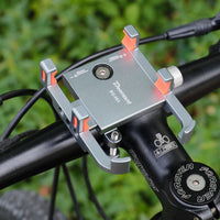 HKM-517395 Aluminum Alloy Bicycle Mounting Bracket for 20mm-34mm Pipes, Compatible with Phones 60mm-100mm Wide